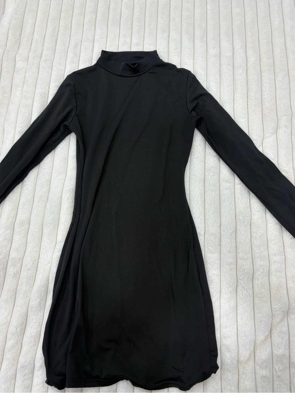SHEIN Black Long Sleeve Turtleneck Dress